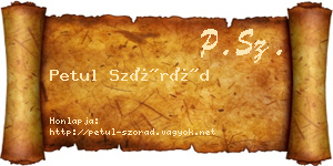 Petul Szórád névjegykártya